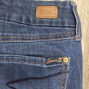 Seven7 Tummyless High Rise Skinny Jeans Womens Dark Wash Stretch Denim Size 8